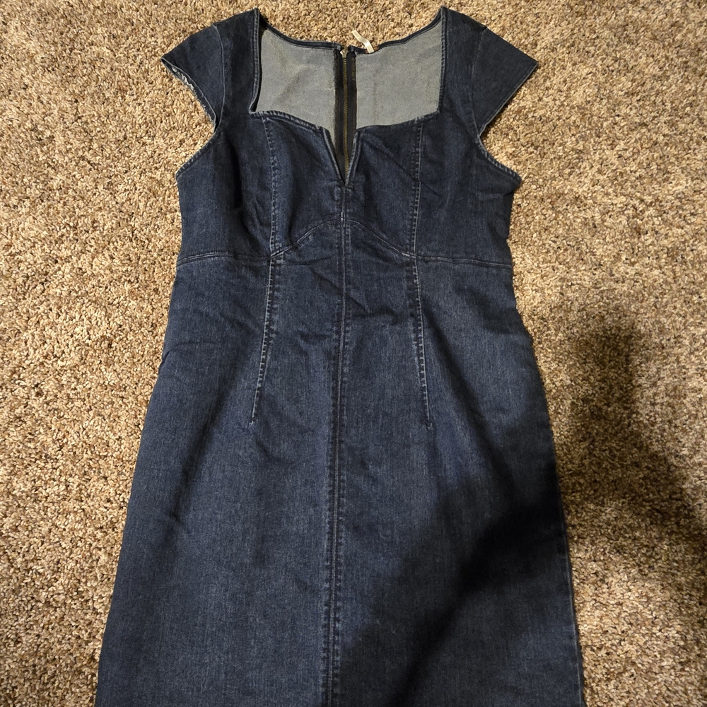 Free People Denim Midi Dress - Blue